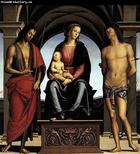 Pietro Perugino The Madonna between St John the Baptist and St Sebastian